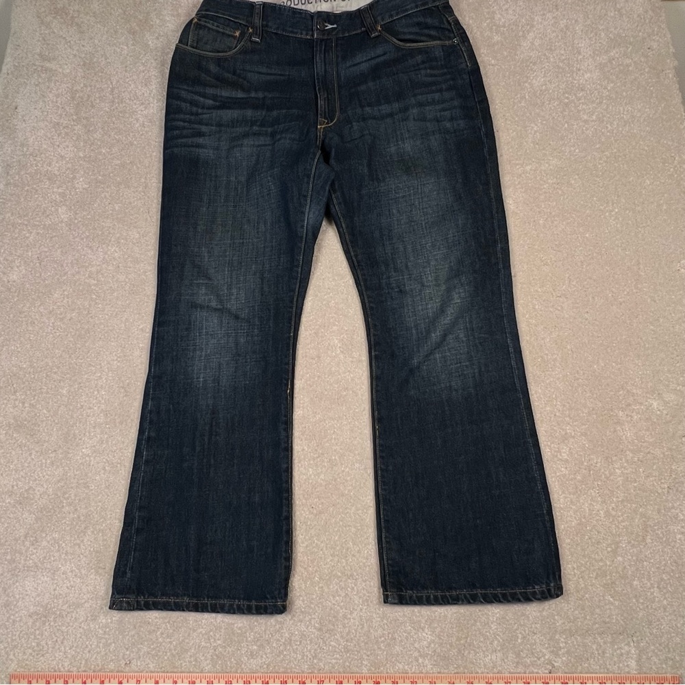 Aigle Organic Cotton Dark Wash Bootcut Flare Denim Jeans 5 Pocket Men's 36/30